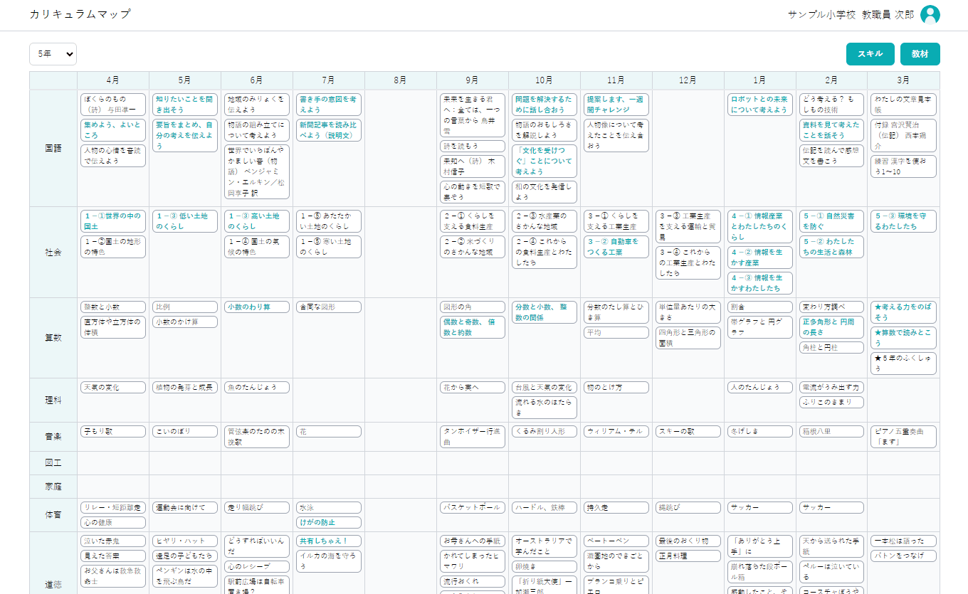 年間指導計画をツールで可視化